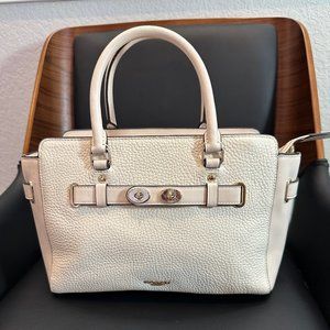 Coach Blake Pebble Leather Small Satchel Crossbody Strap in Chalk F55665